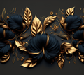 Navy Gold Luxe Floral Tumbler