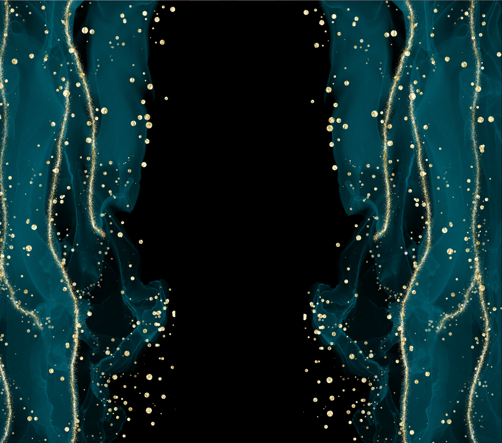 Teal Gold Glitter Tumbler