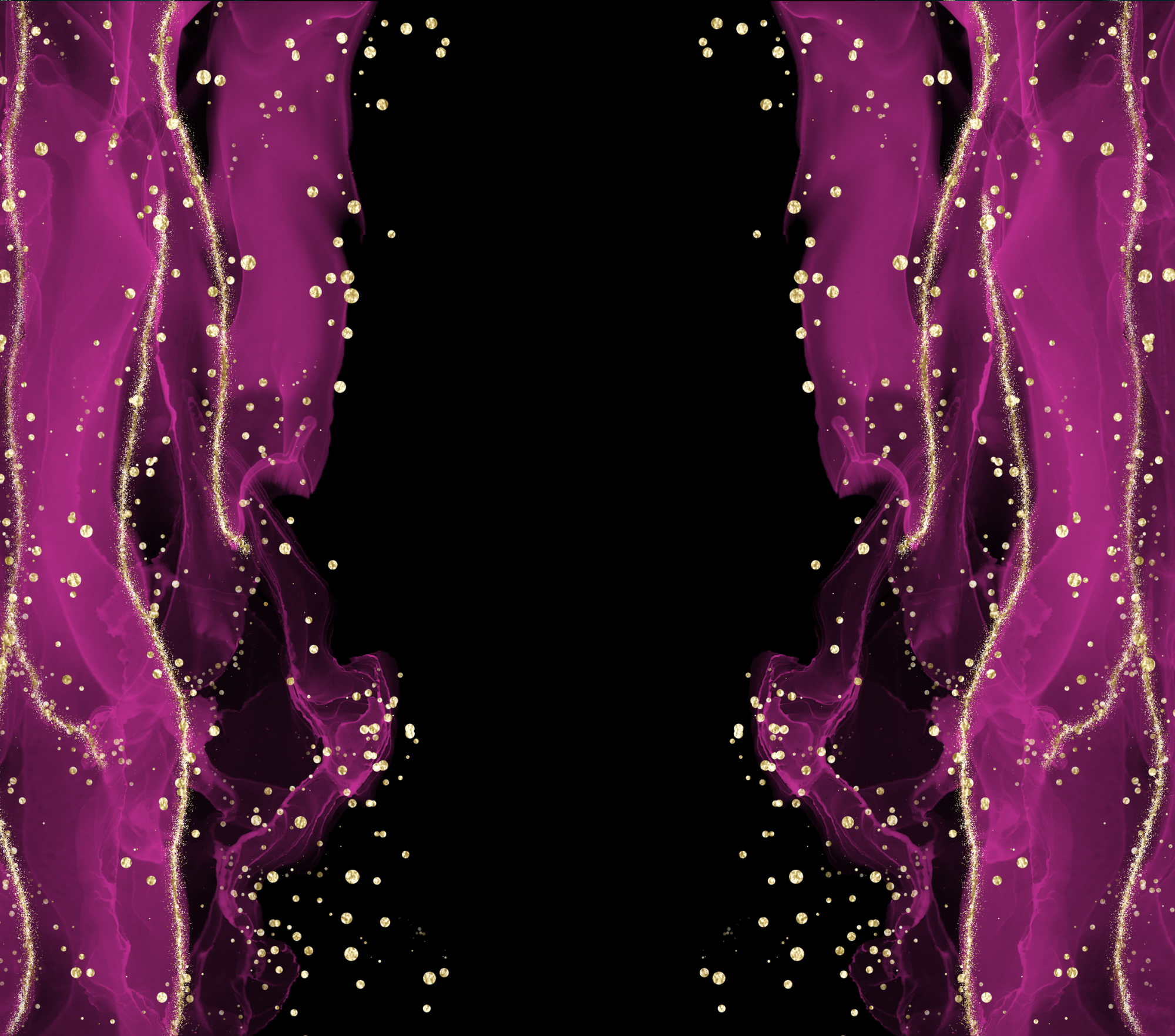 Magenta Gold Glitter Tumbler