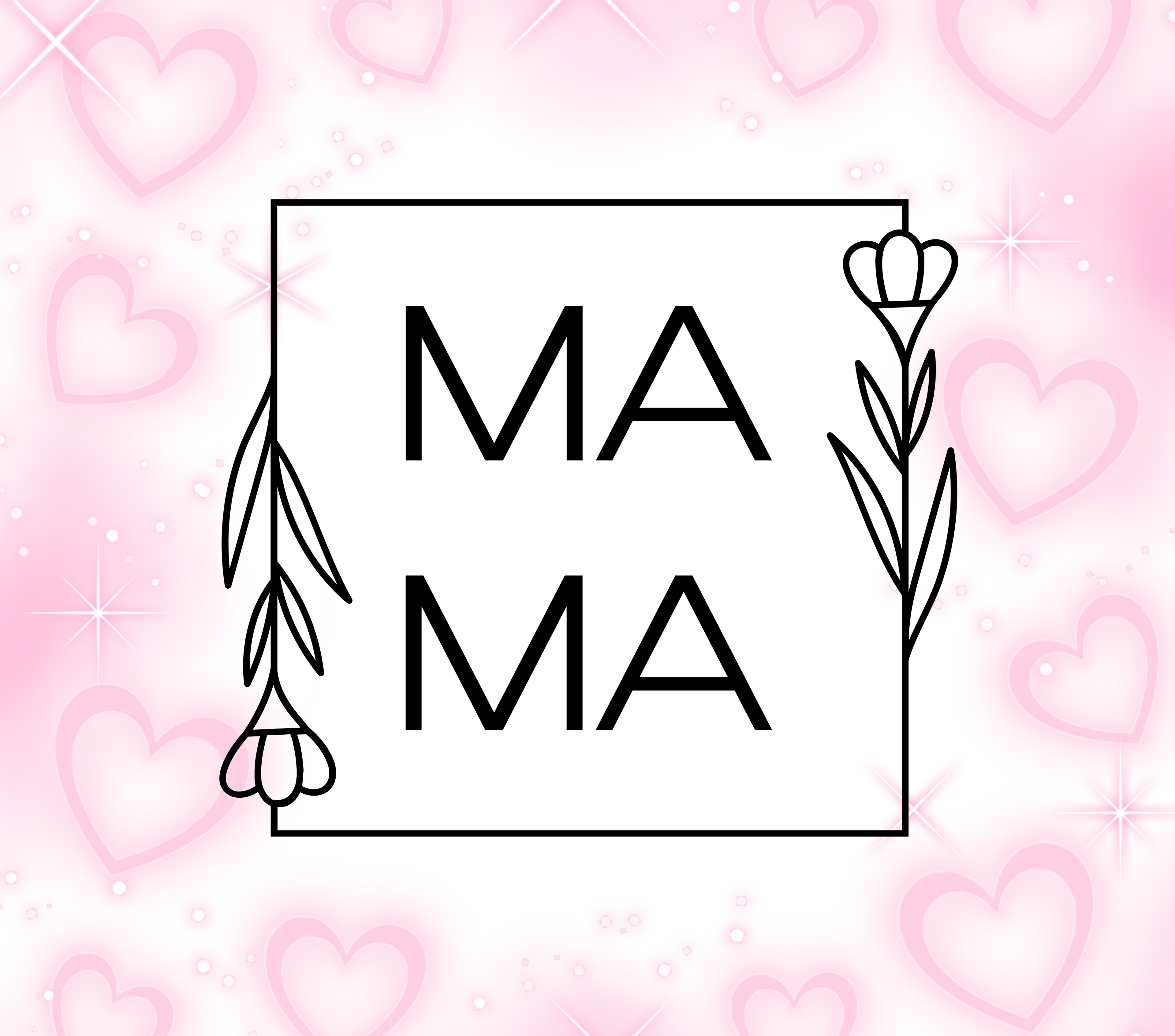 MAMA Pink Hearts Floral Tumbler
