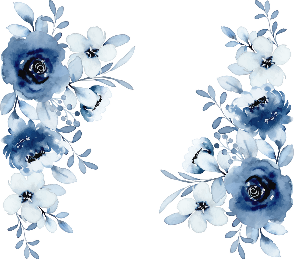 Dusty Blue Watercolor Floral Tumbler - Customizable