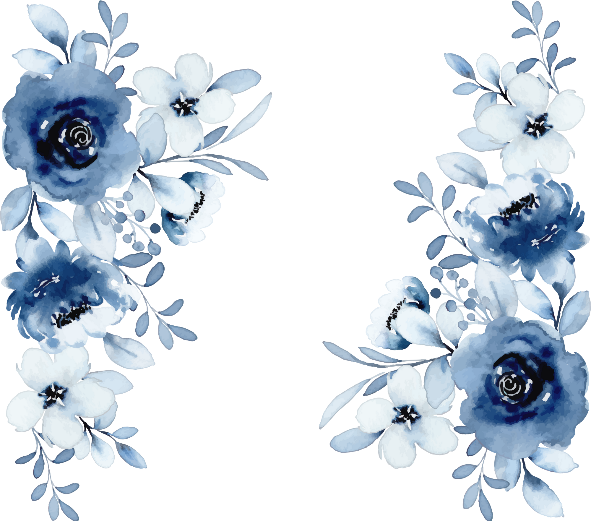 Dusty Blue Watercolor Floral Tumbler - Customizable