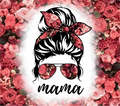 Mama Floral Messy Bun Tumbler