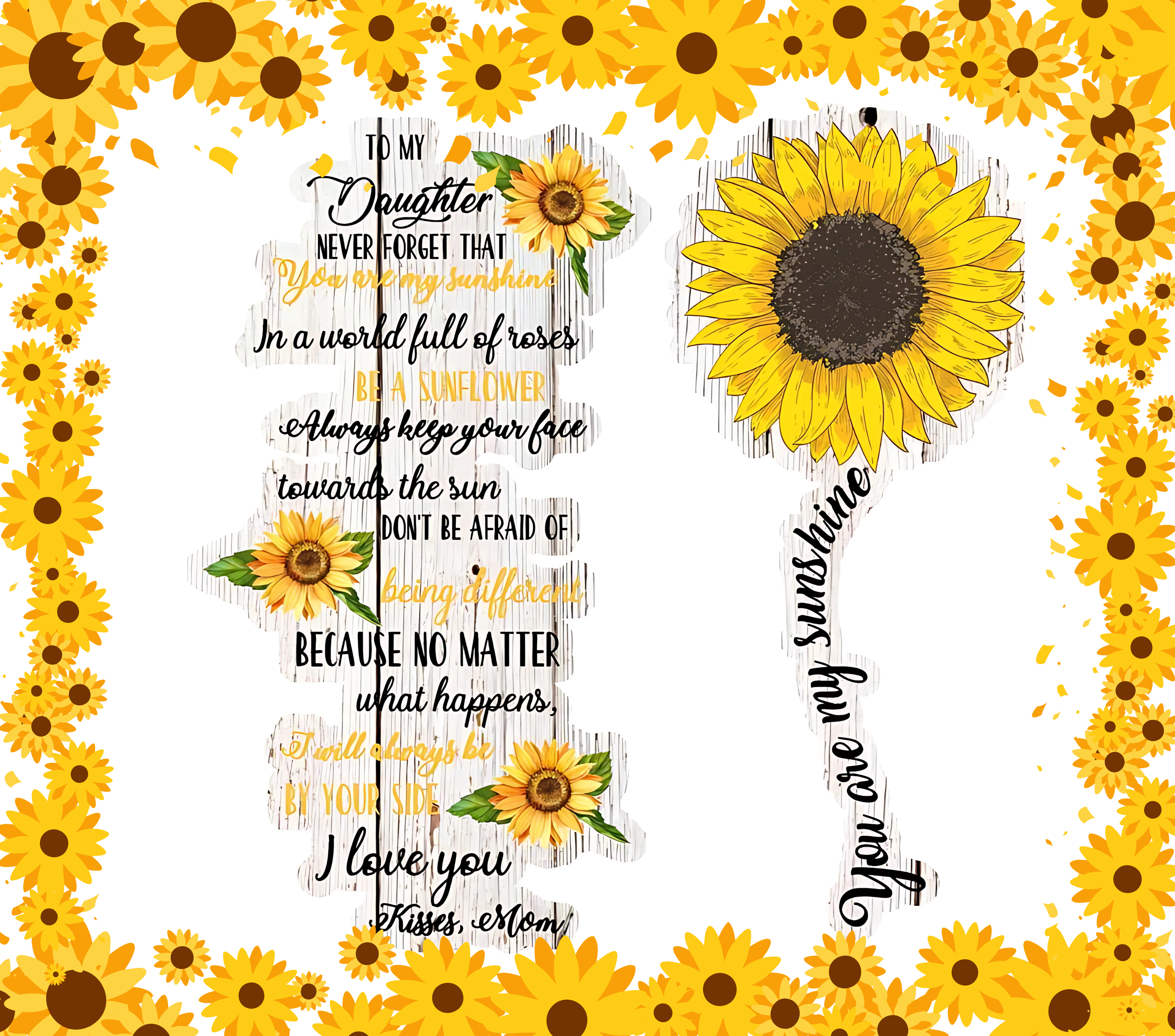 To My Daughter Sunflower Message Tumbler