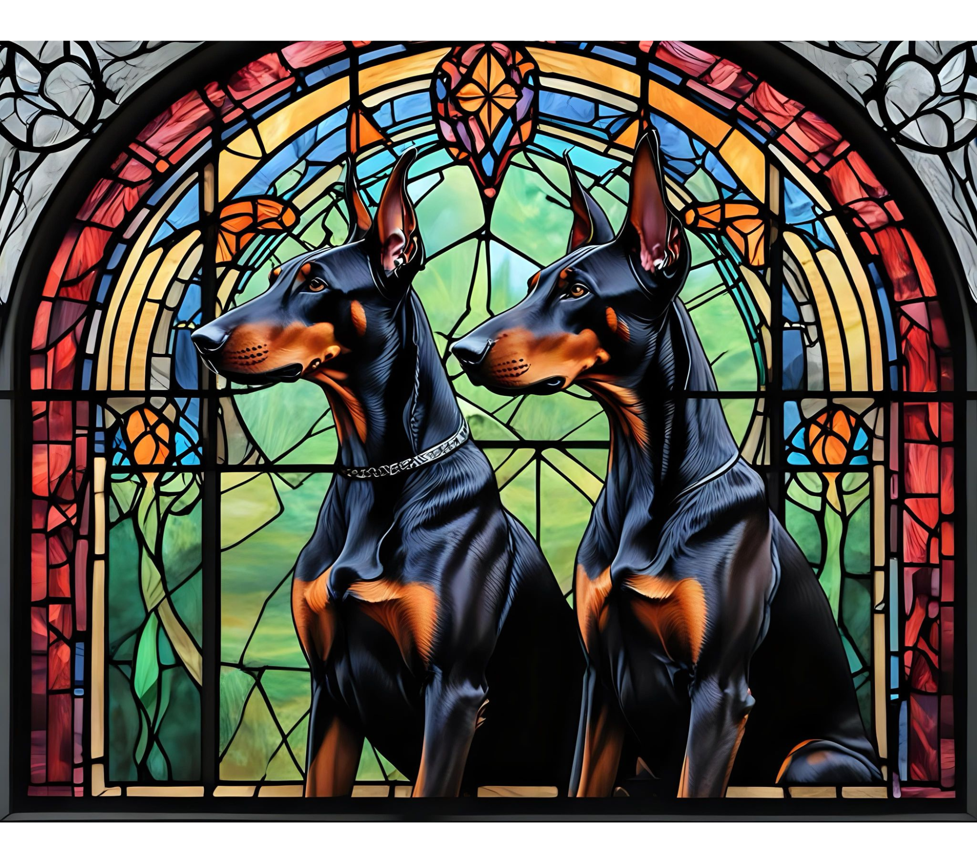 Doberman Stained Glass Tumbler
