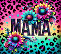 Mama Rainbow Leopard Floral Tumbler - Colorful Mother's Gift
