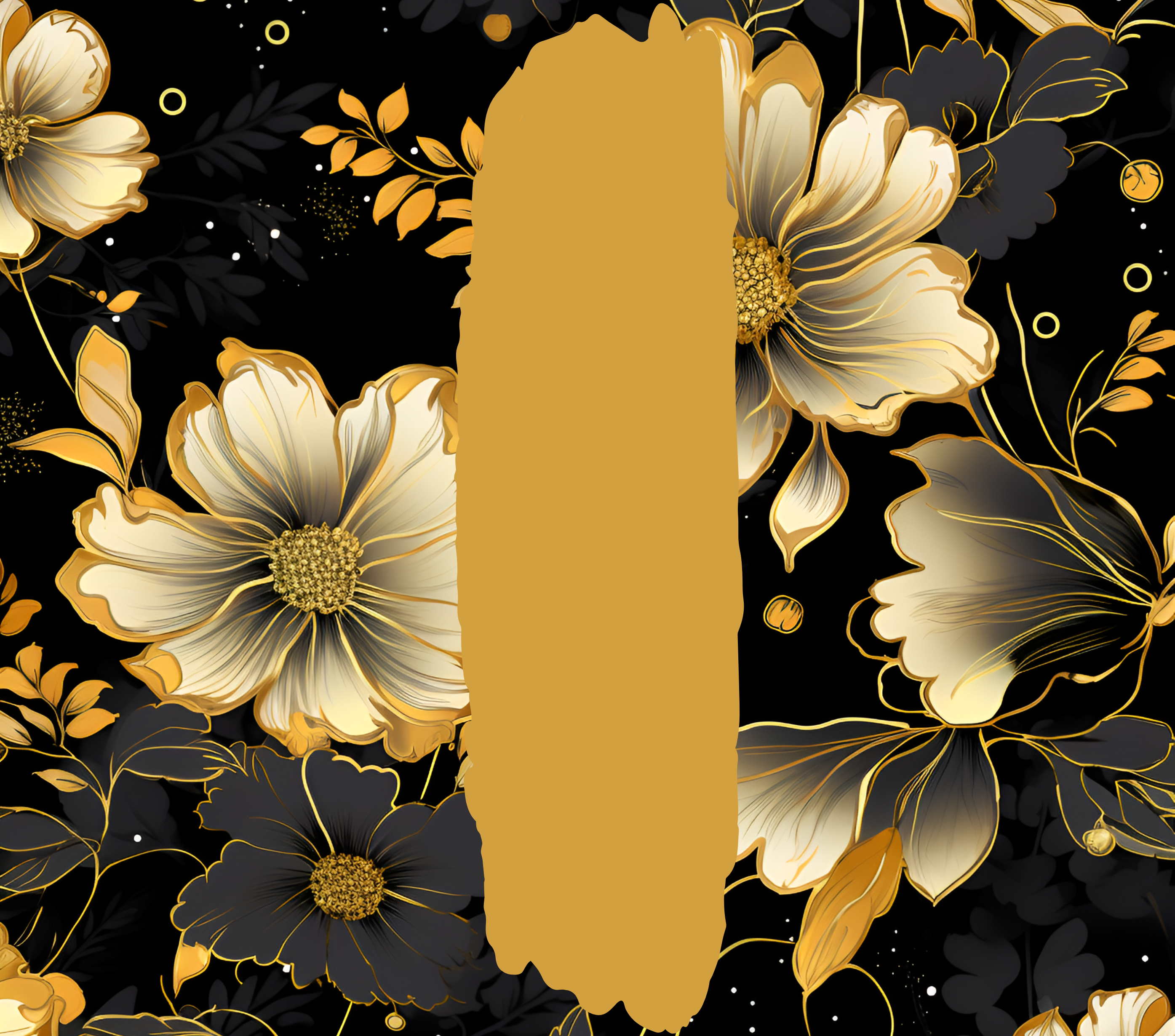 Black Gold Cream Daisy Tumbler - Customizable