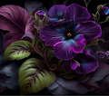 Purple Teal Pansy Garden Tumbler