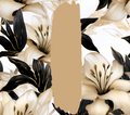 Cream Black Gold Lily Tumbler - Customizable