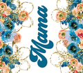 Mama Blue Peach Gold Floral Tumbler