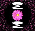 Pink Daisy Glitter Black Tumbler