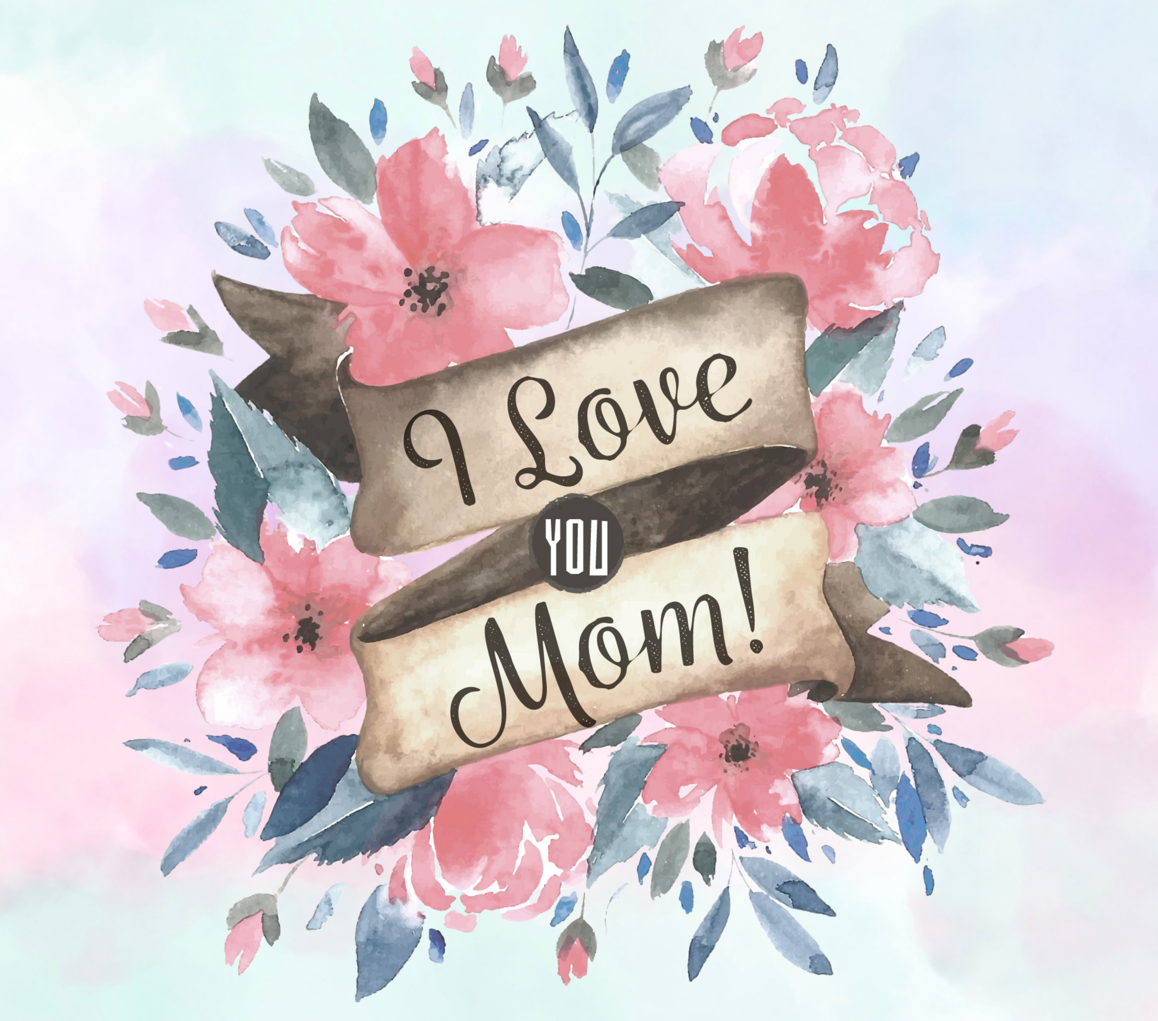 I Love You Mom Watercolor Tumbler