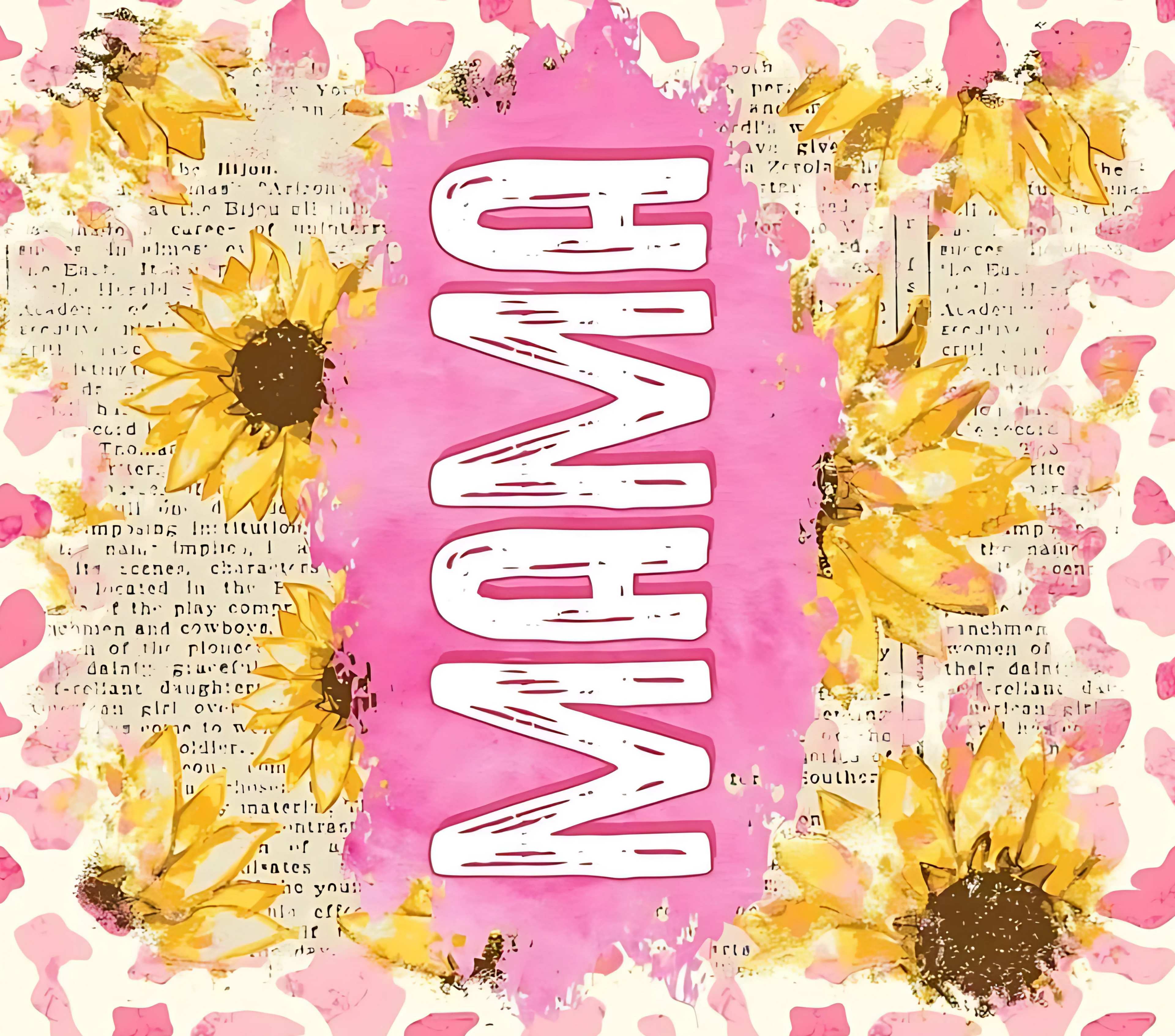 Mama Sunflower Vintage Text Tumbler - Mother's Day Gift
