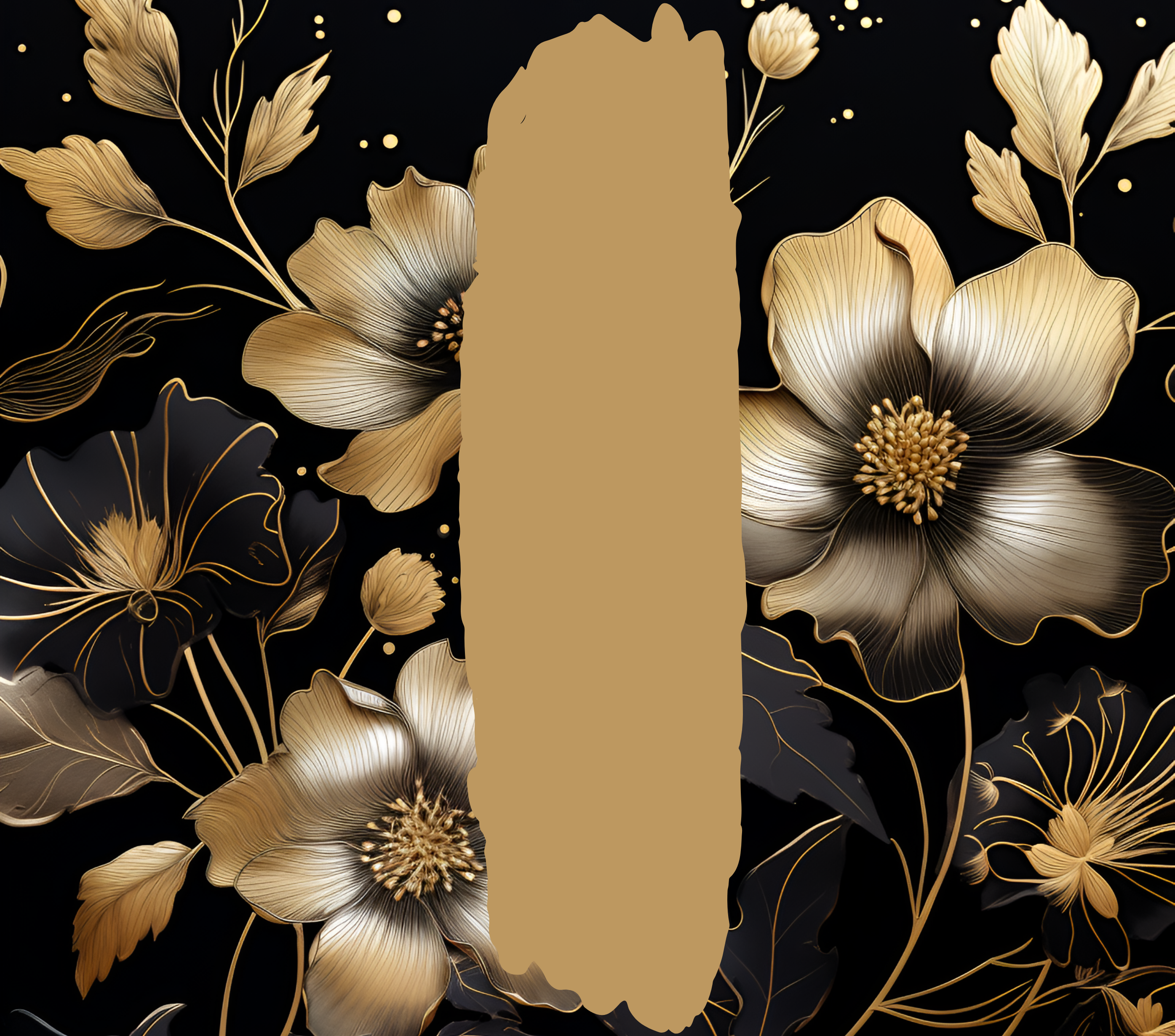 Gold Metallic Floral Tumbler - Customizable