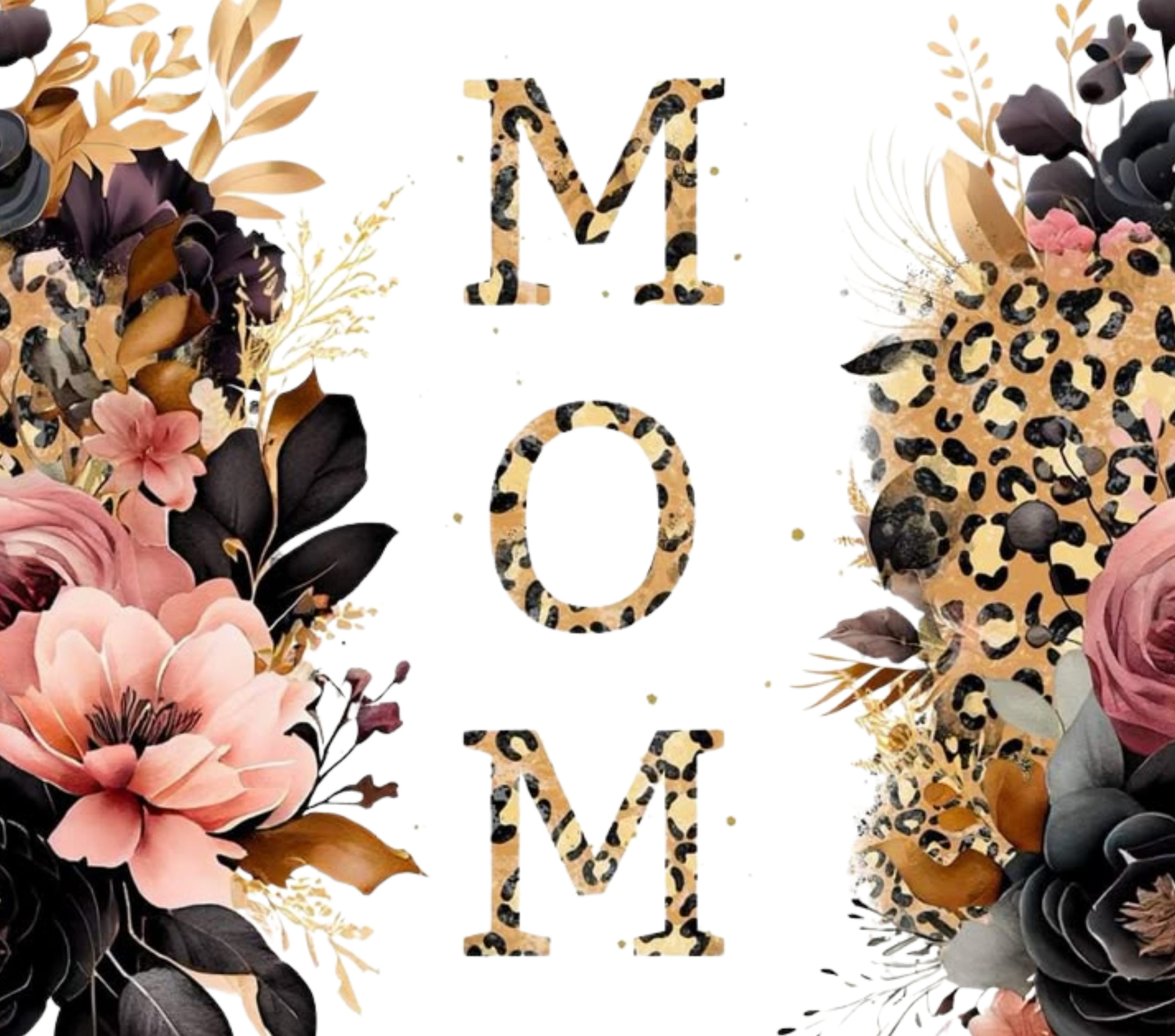 MOM Leopard Dark Floral Tumbler