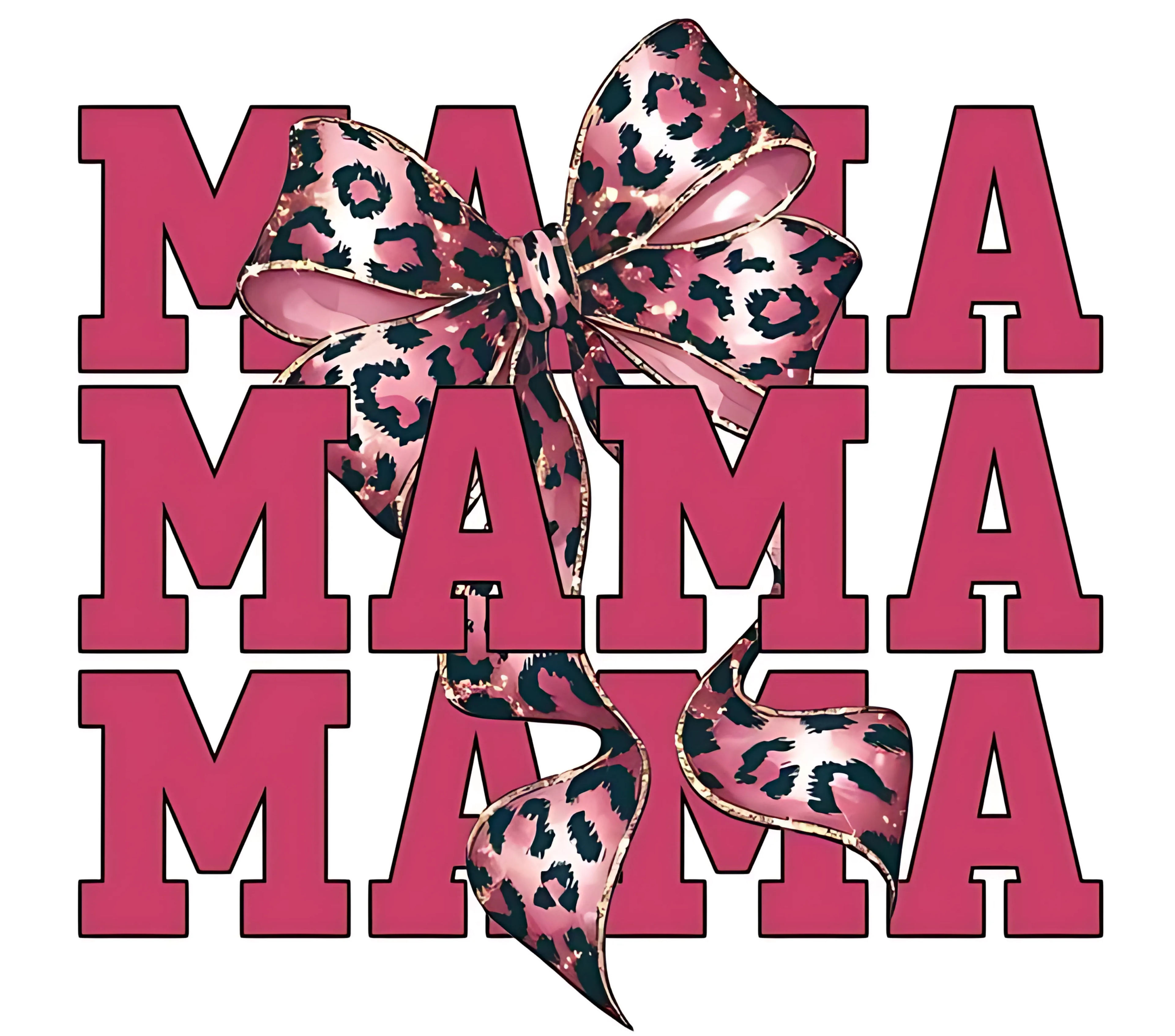 Mama Leopard Bow Tumbler - Pink Leopard Print Design