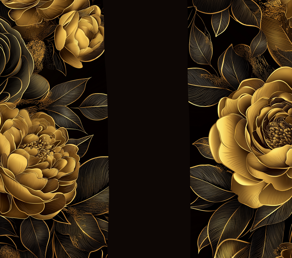 Gold Rose Black Tumbler - Customizable