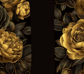 Gold Rose Black Tumbler - Customizable