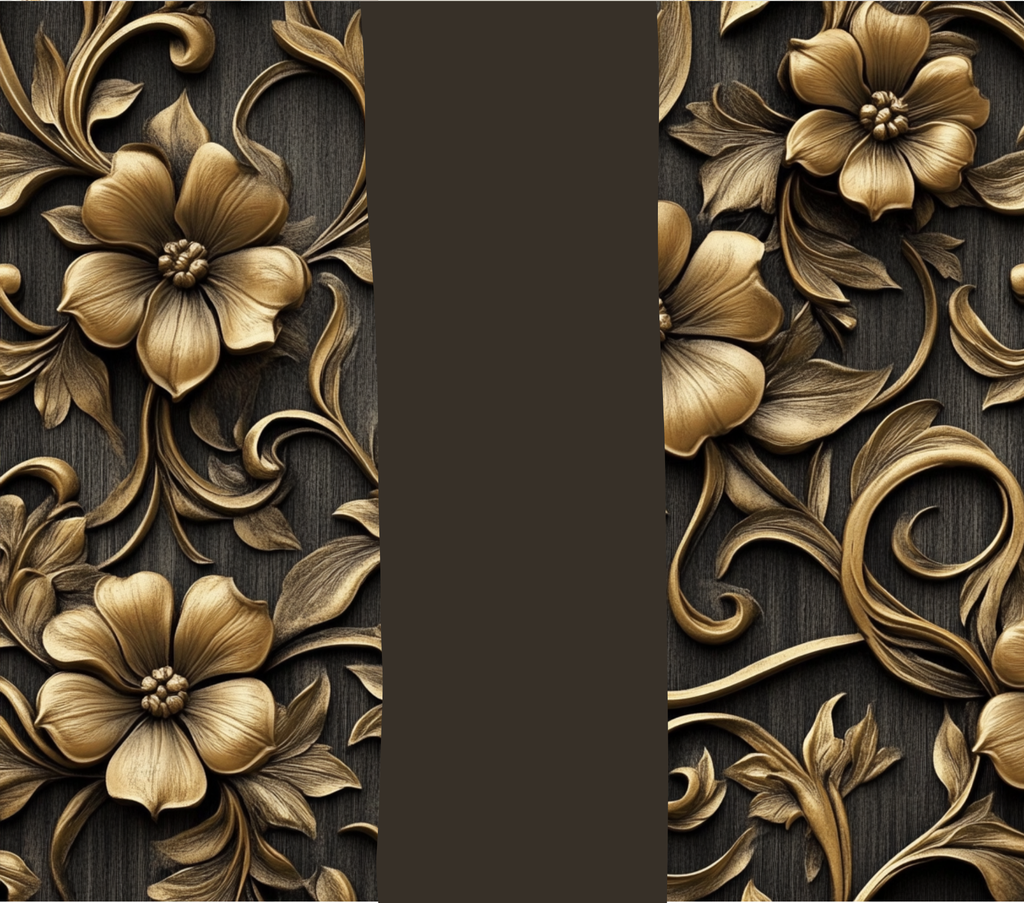 Gold Relief Dark Wood Tumbler - Customizable