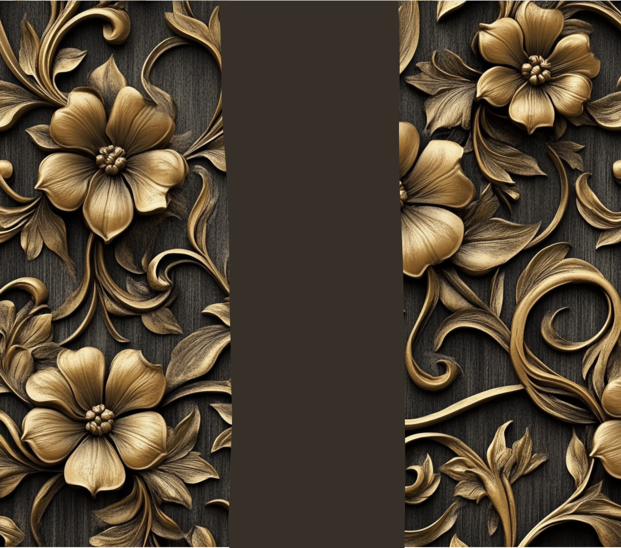 Gold Relief Dark Wood Tumbler - Customizable