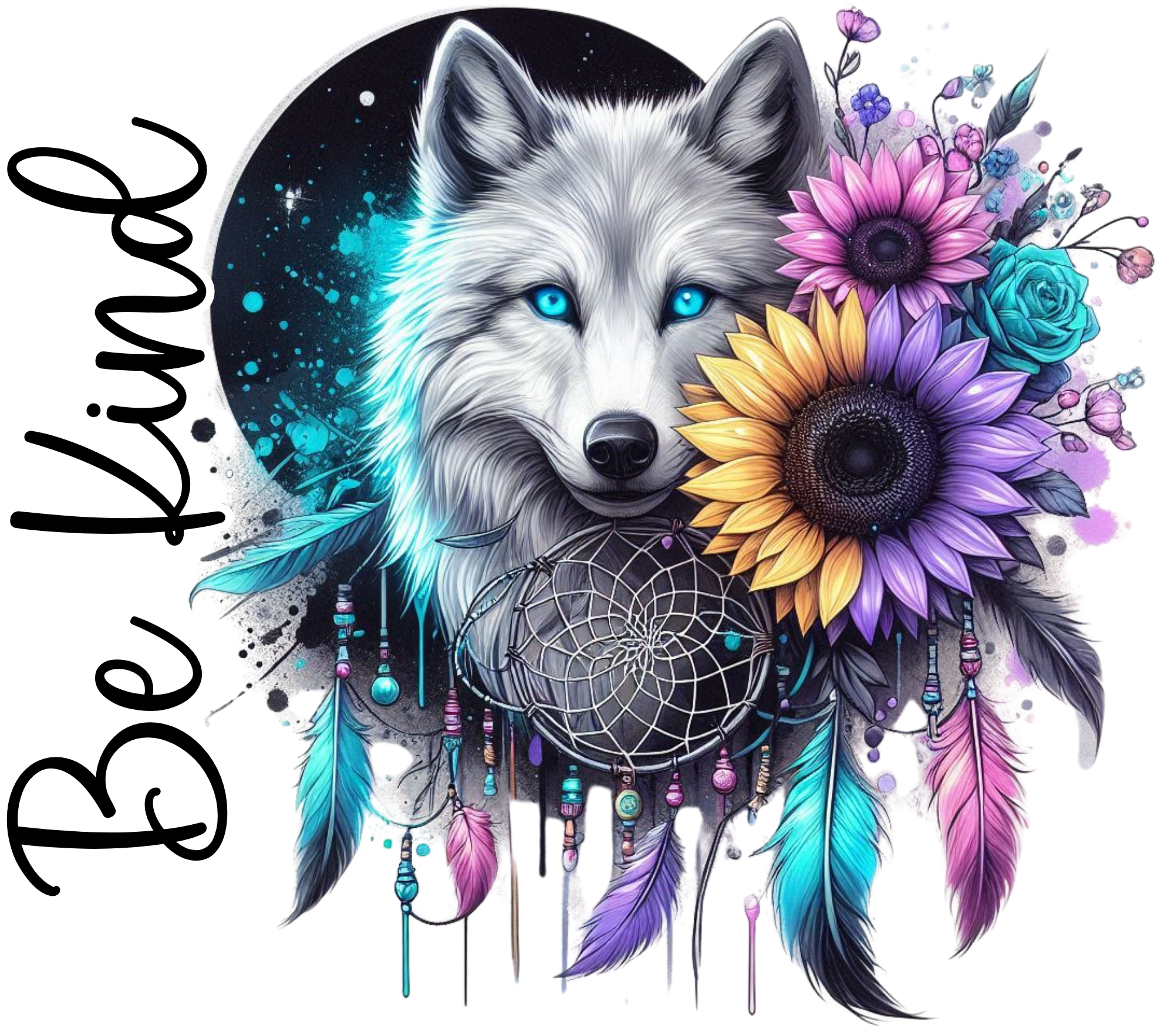 Be Kind Wolf Dreamcatcher Tumbler