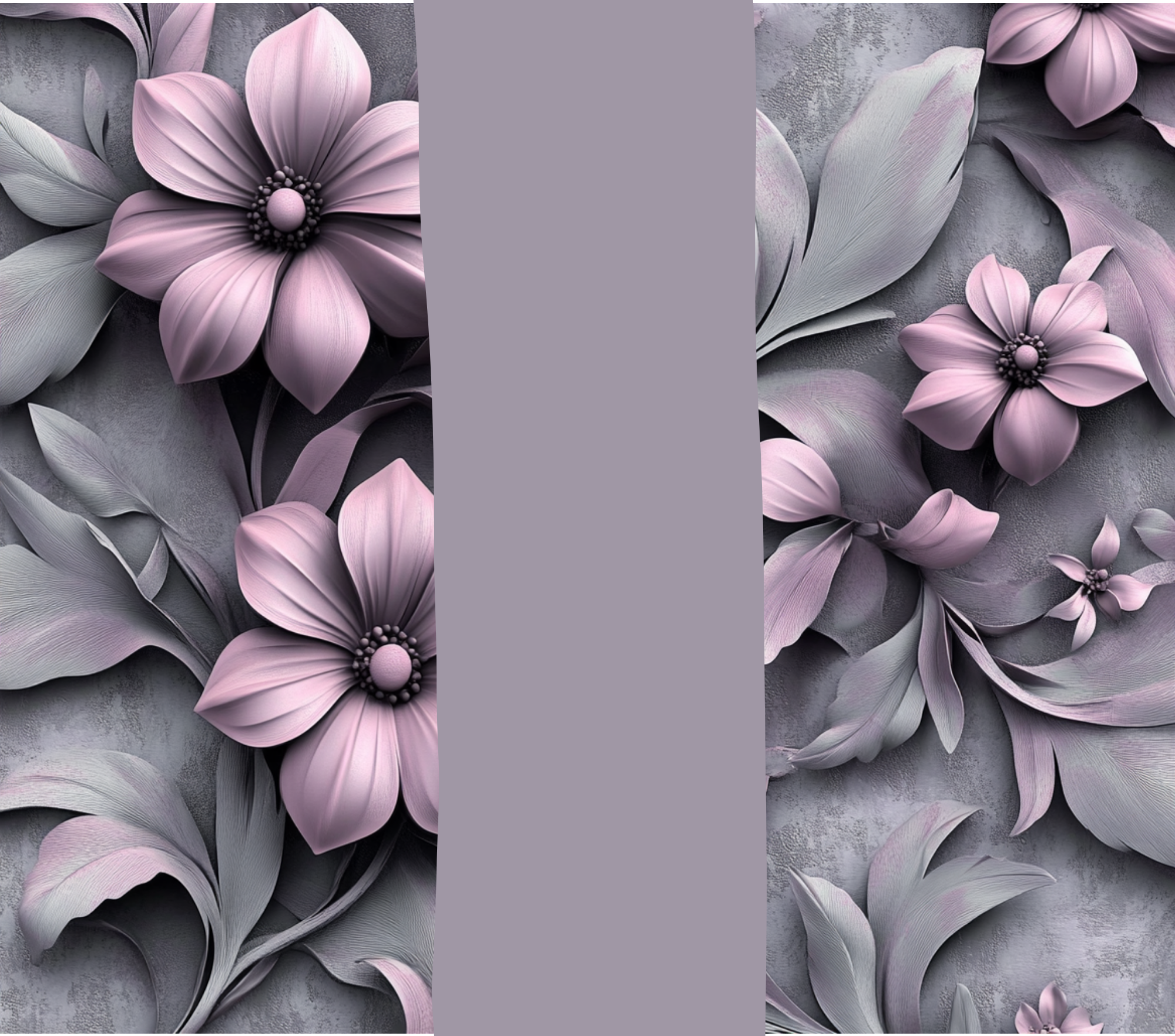 Mauve Gray 3D Floral Tumbler - Customizable
