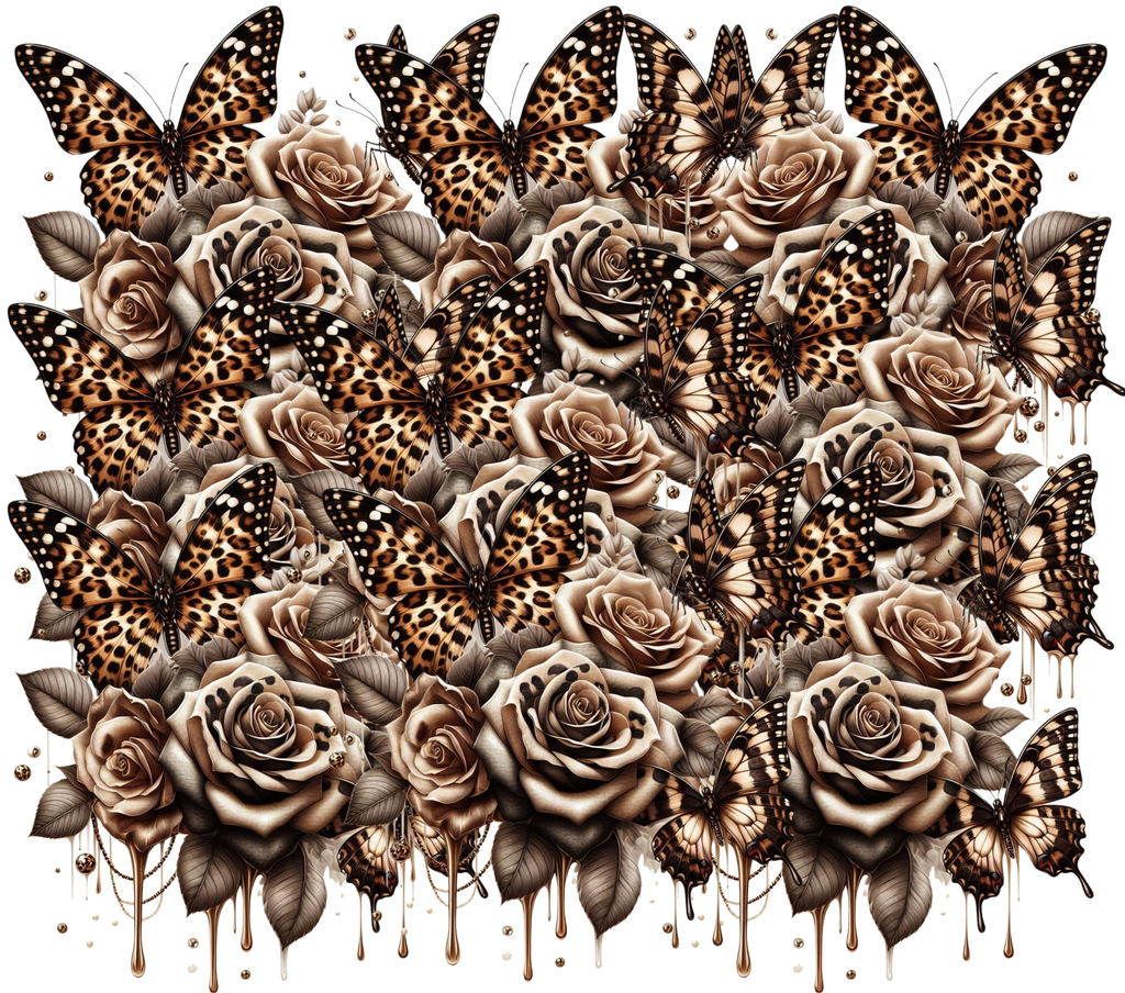 Leopard Print Butterfly Rose Garden