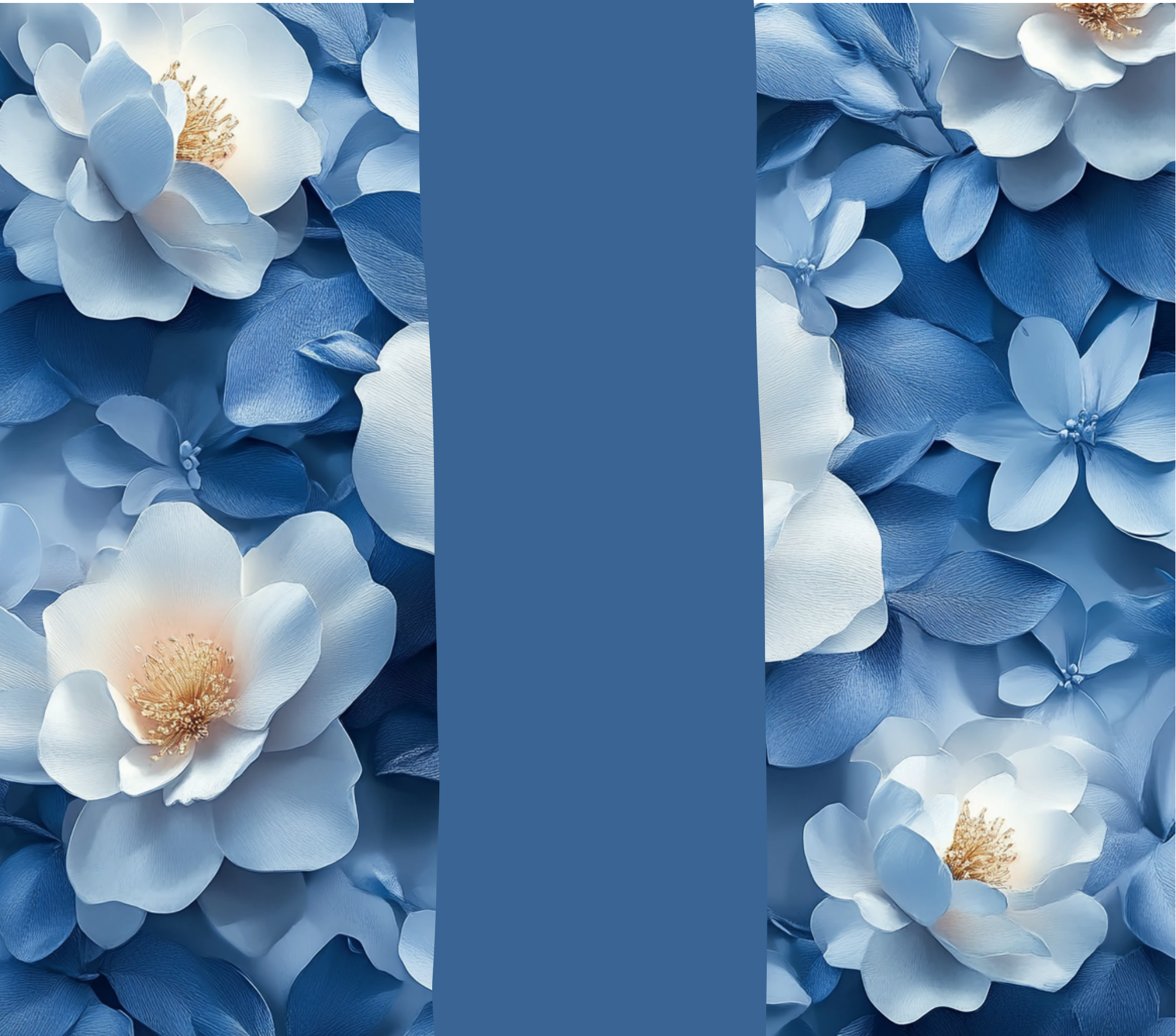 Blue White 3D Floral Tumbler - Customizable