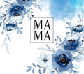 Mama Blue Floral Tumbler - Watercolor Botanical Design