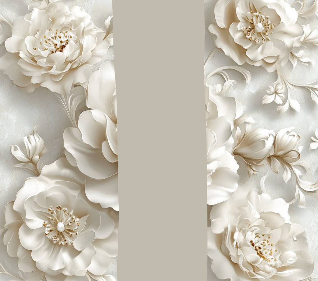 Elegant White Floral Tumbler - Customizable