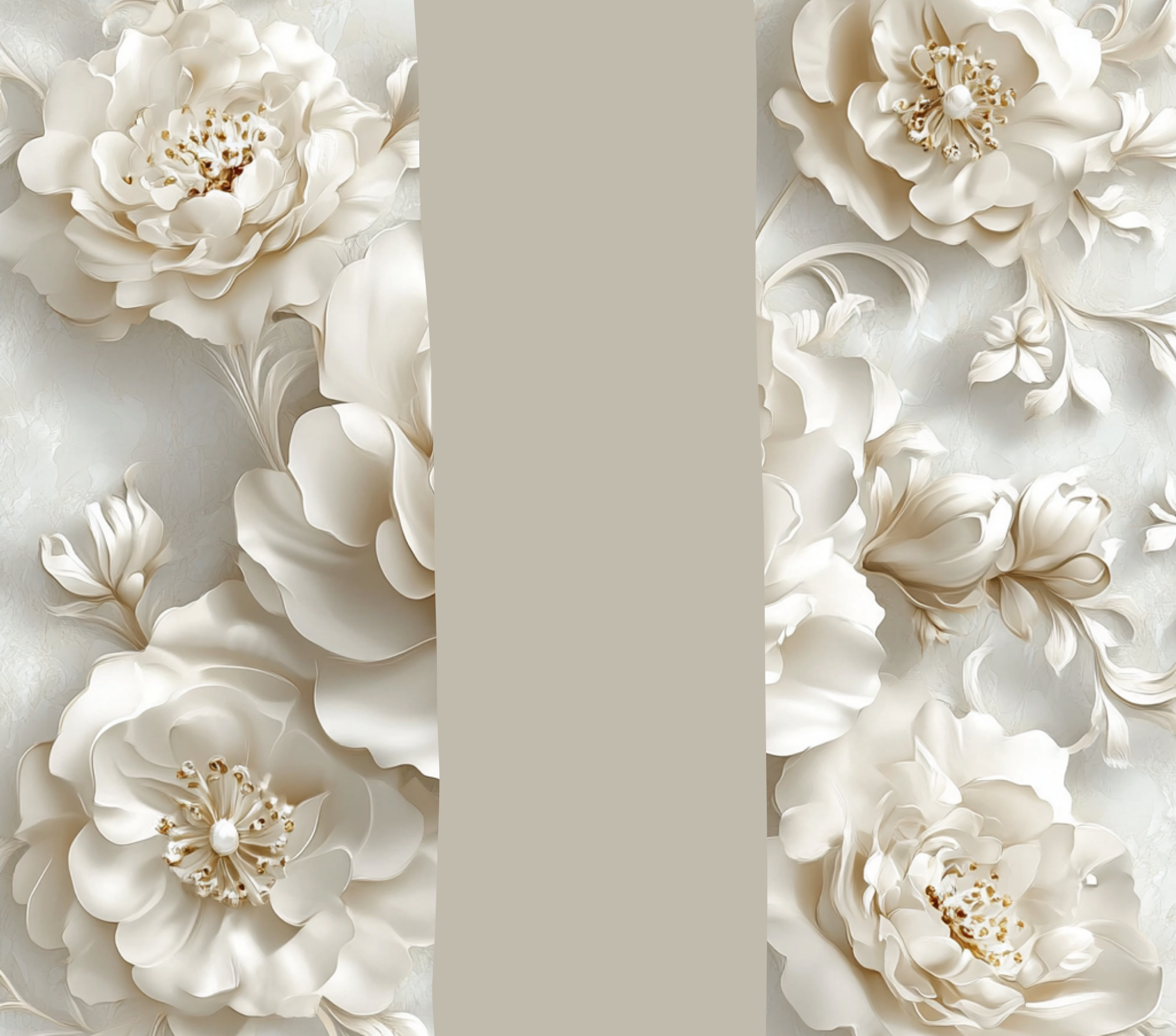 Elegant White Floral Tumbler - Customizable