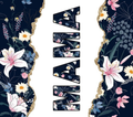 Mama Navy Floral Tumbler - Gold Glitter and Wildflowers