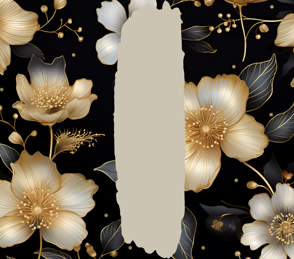 Gold and Black Elegant Flowers - Customizable
