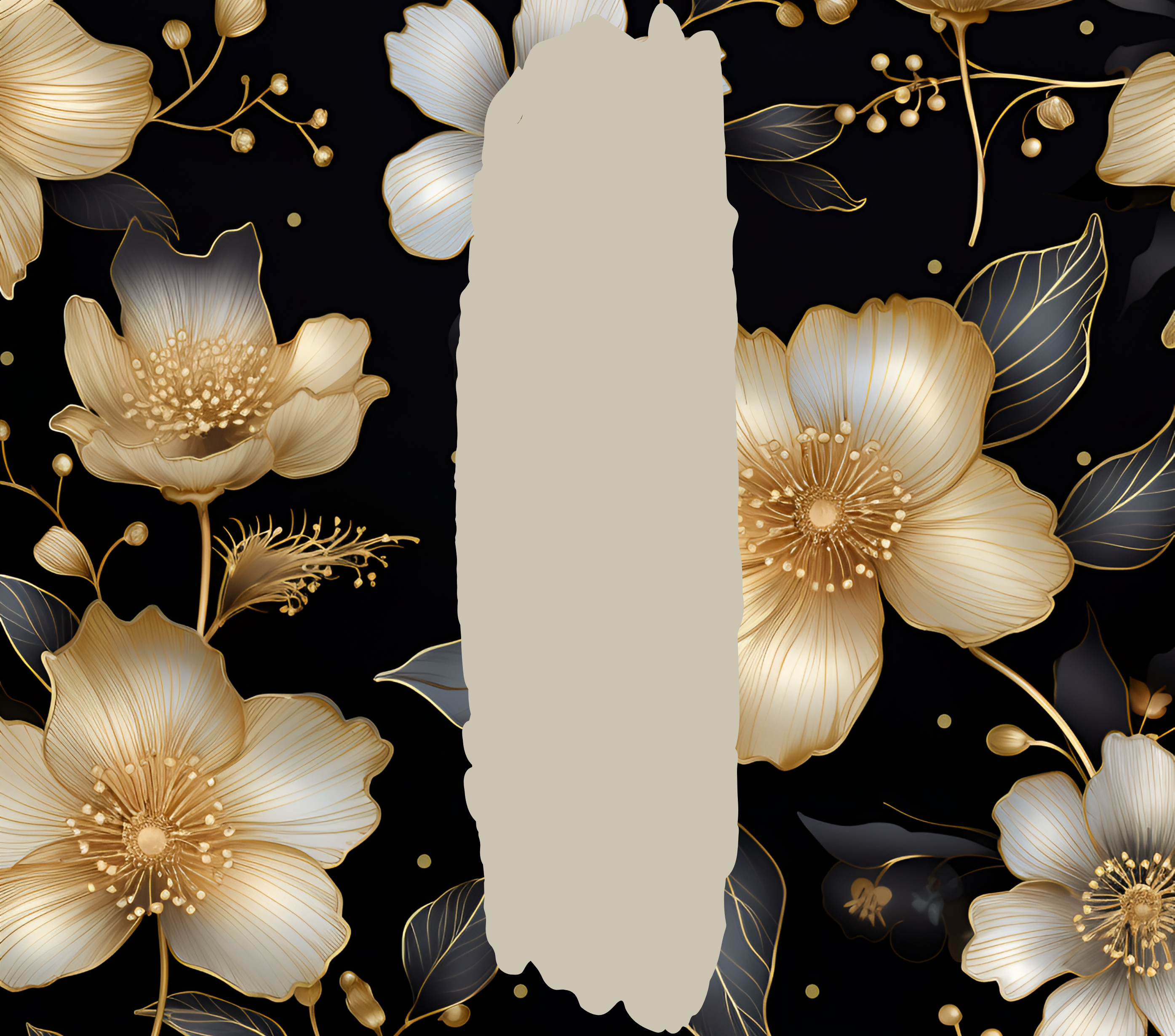 Gold and Black Elegant Flowers - Customizable
