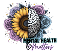 Mental Health Matters Brain and Flowers