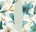Teal and White Flowers with Gold Accents - Customizable