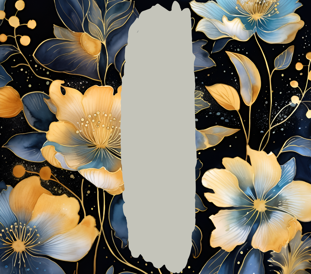Navy and Gold Elegant Flowers - Customizable