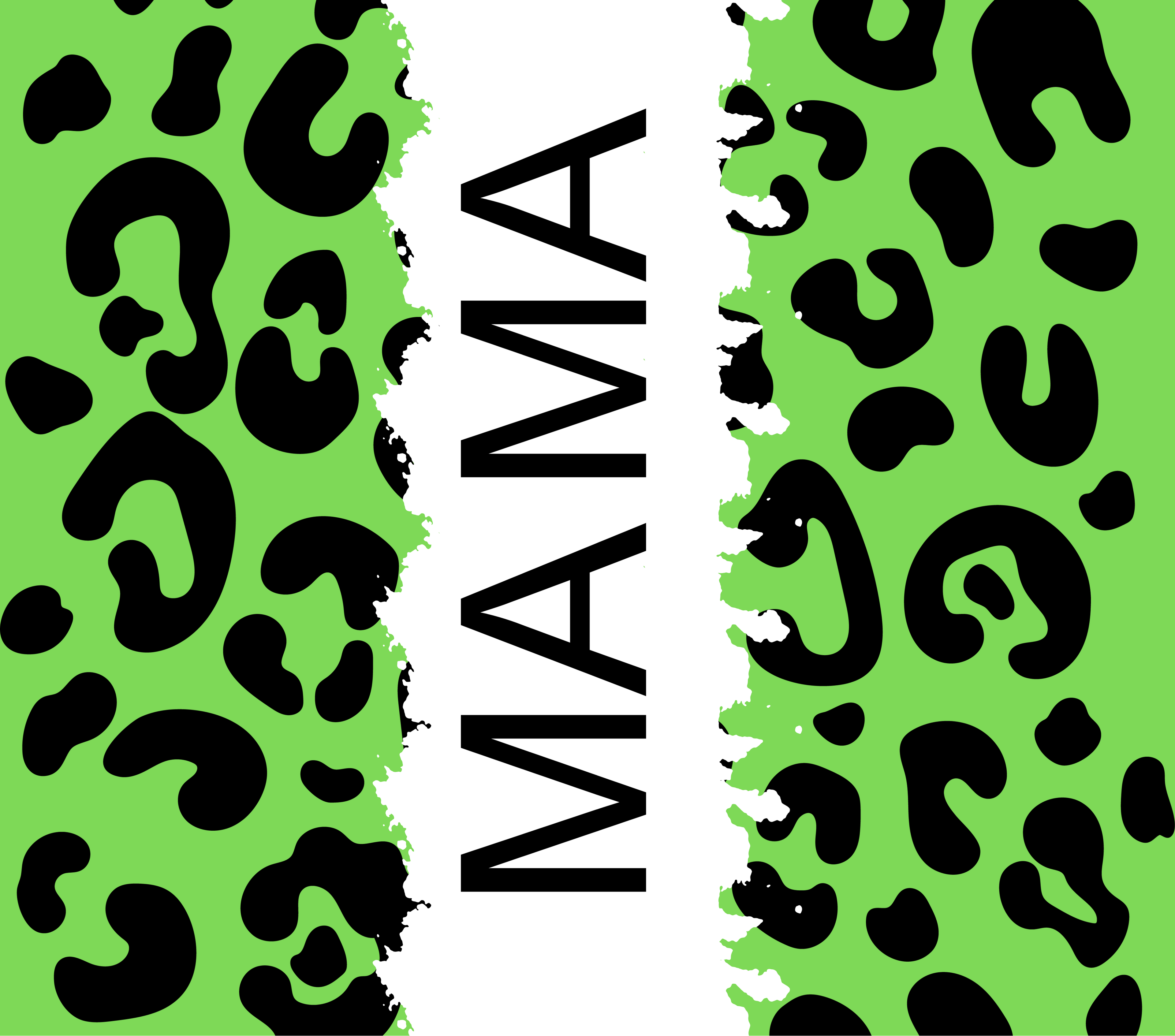 Mama Green Leopard Tumbler - Neon Lime Animal Print
