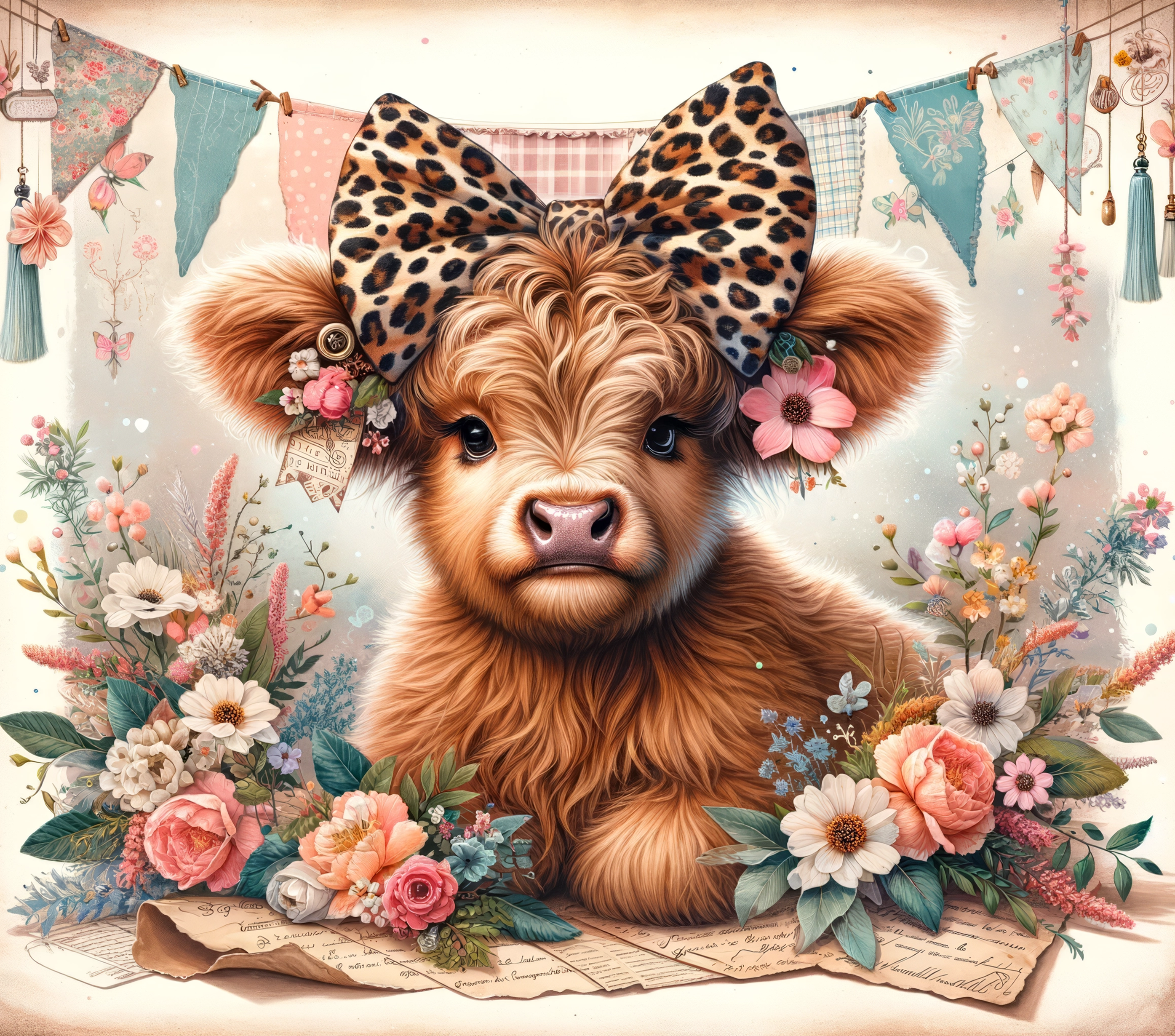 Highland Cow - Cottage Garden