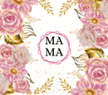 Mama Pink Gold Floral Tumbler - Luxe Rose Garden Design
