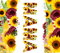 Mama Sunflower Burgundy Tumbler - Vertical Floral Design