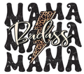 Mama Badass Lightning Tumbler - Leopard Print Rock Design