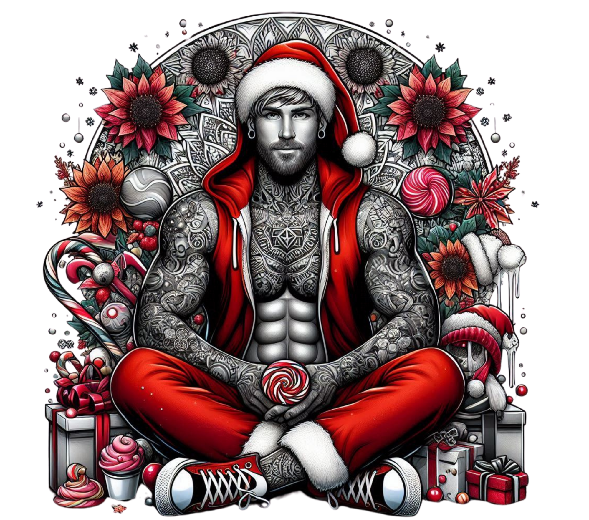 Tattooed Santa Mandala