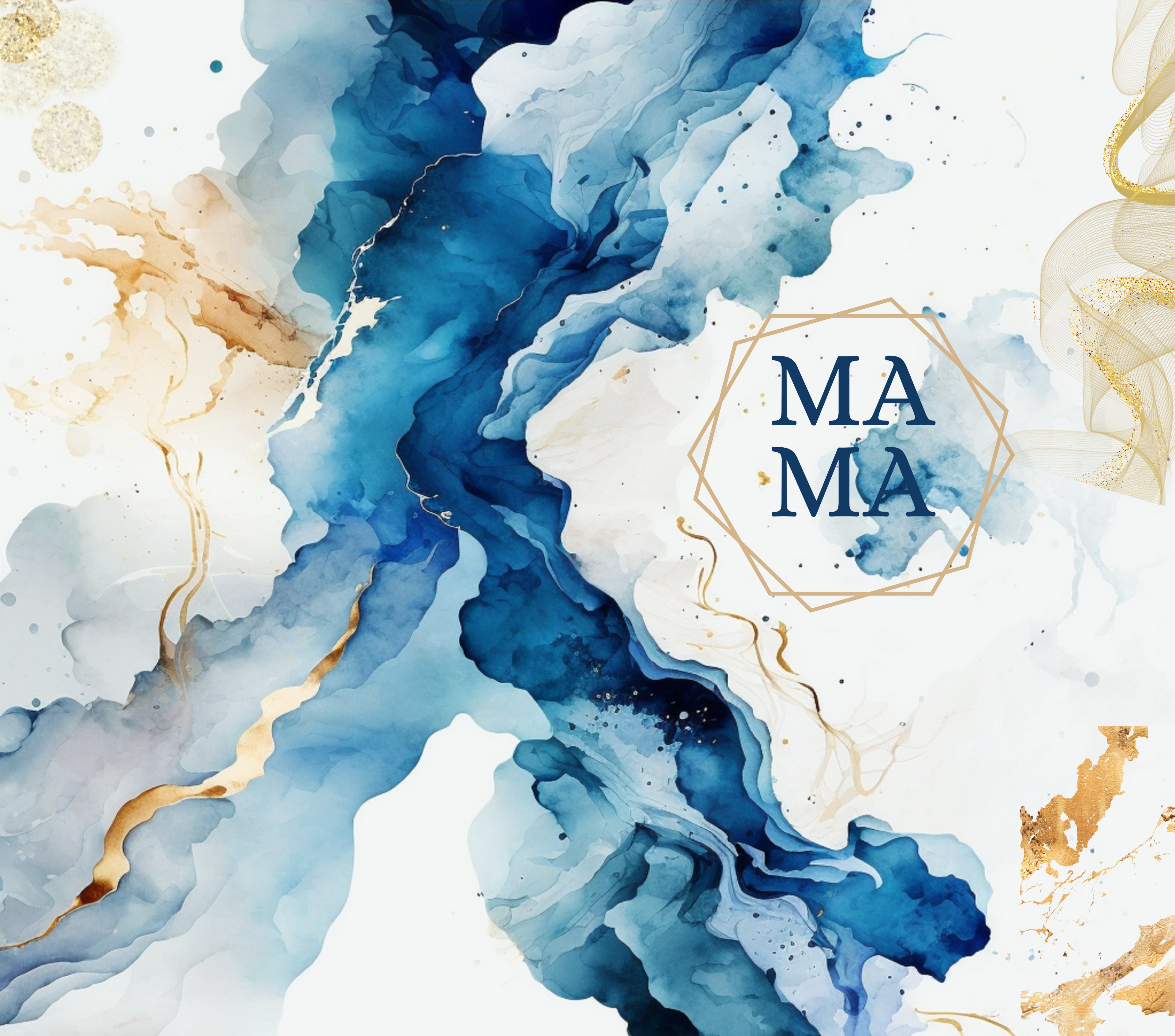MAMA Blue Gold Ink Tumbler