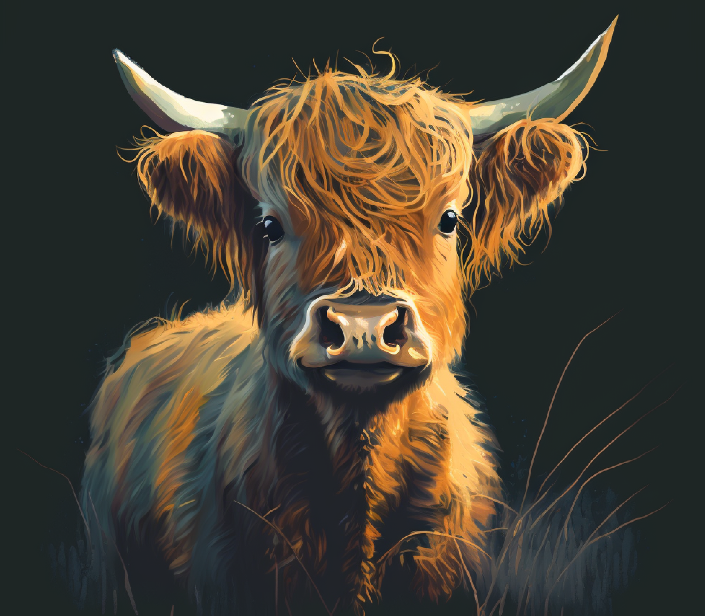 Highland Cow - Painted Portrait