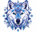Ice Blue Wolf Sacred Mandala Tumbler