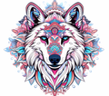 Pink Turquoise Wolf Mandala Tumbler