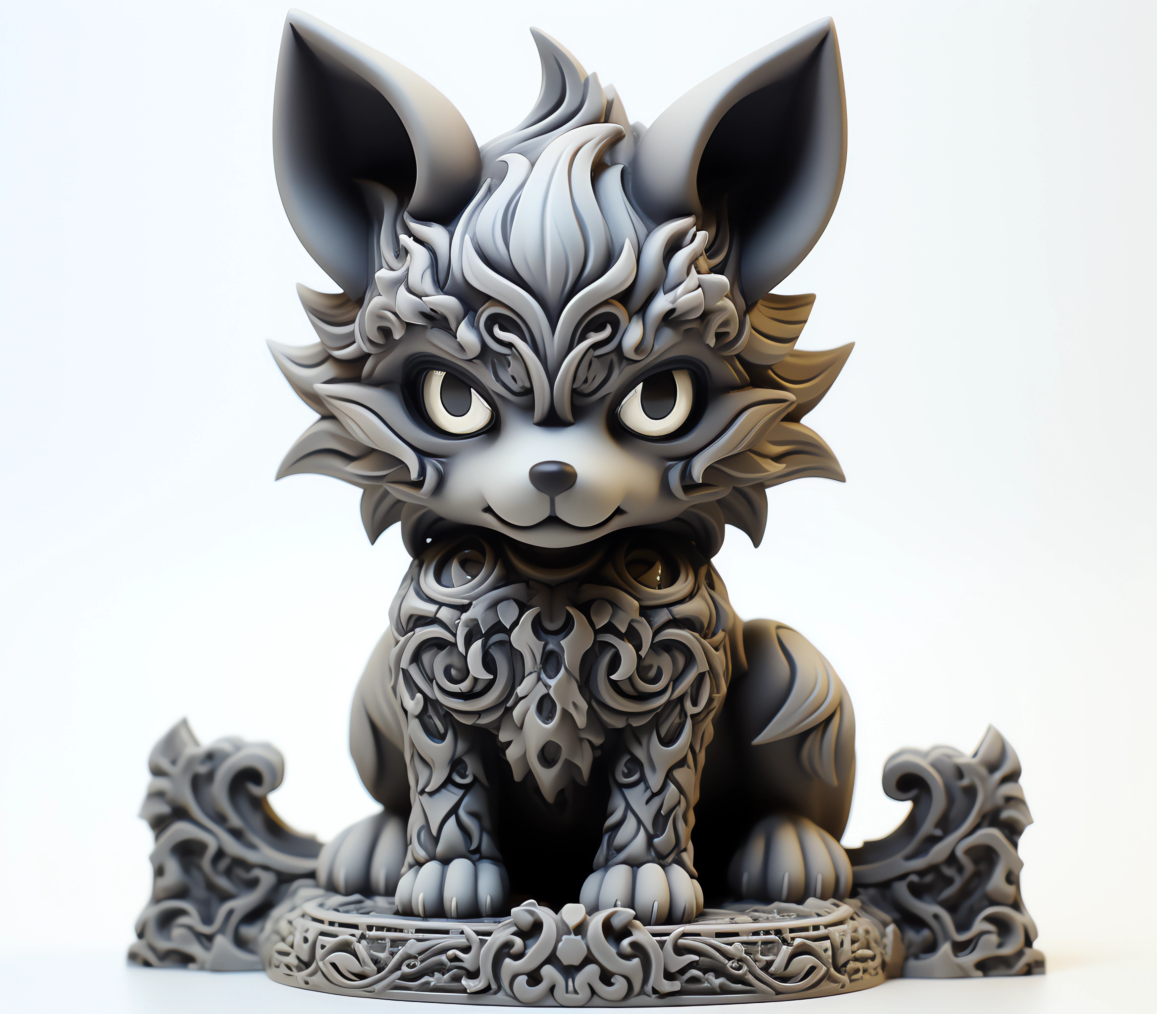 Ornate Chibi Wolf Guardian Tumbler