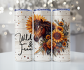 Wild and Free Horse with Sunflowers