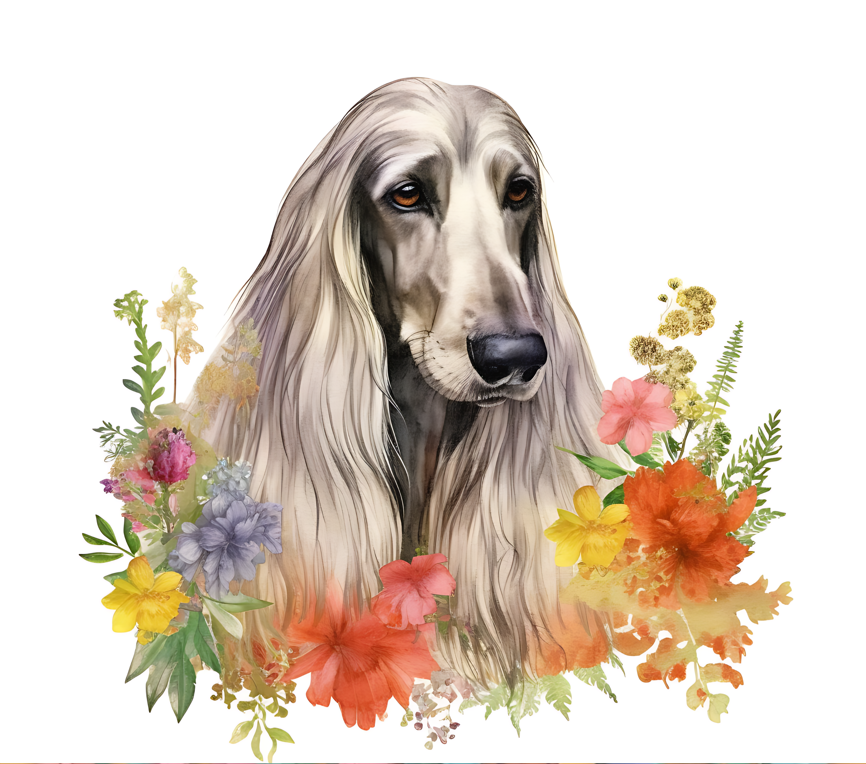 Watercolor Afghan Hound